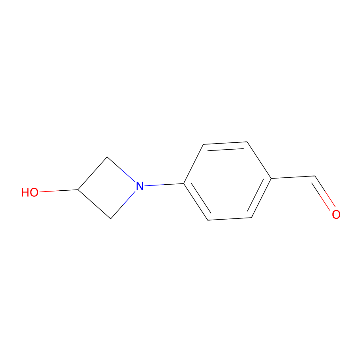 4-(3-Hydroxyazetidin-1-yl)benzaldehyde molecular structure, CAS 1856642-55-1