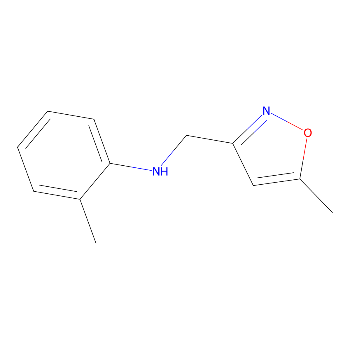 2-methyl-N-[(5-methyl-1,2-oxazol-3-yl)methyl]aniline molecular structure, CAS 1856649-54-1