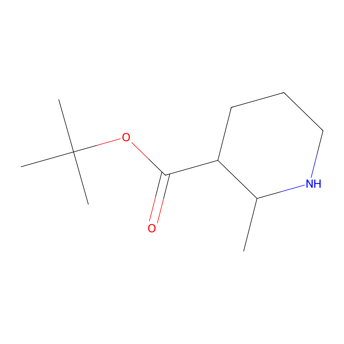 Tert-butyl 2-methylpiperidine-3-carboxylate molecular structure, CAS 1856659-10-3