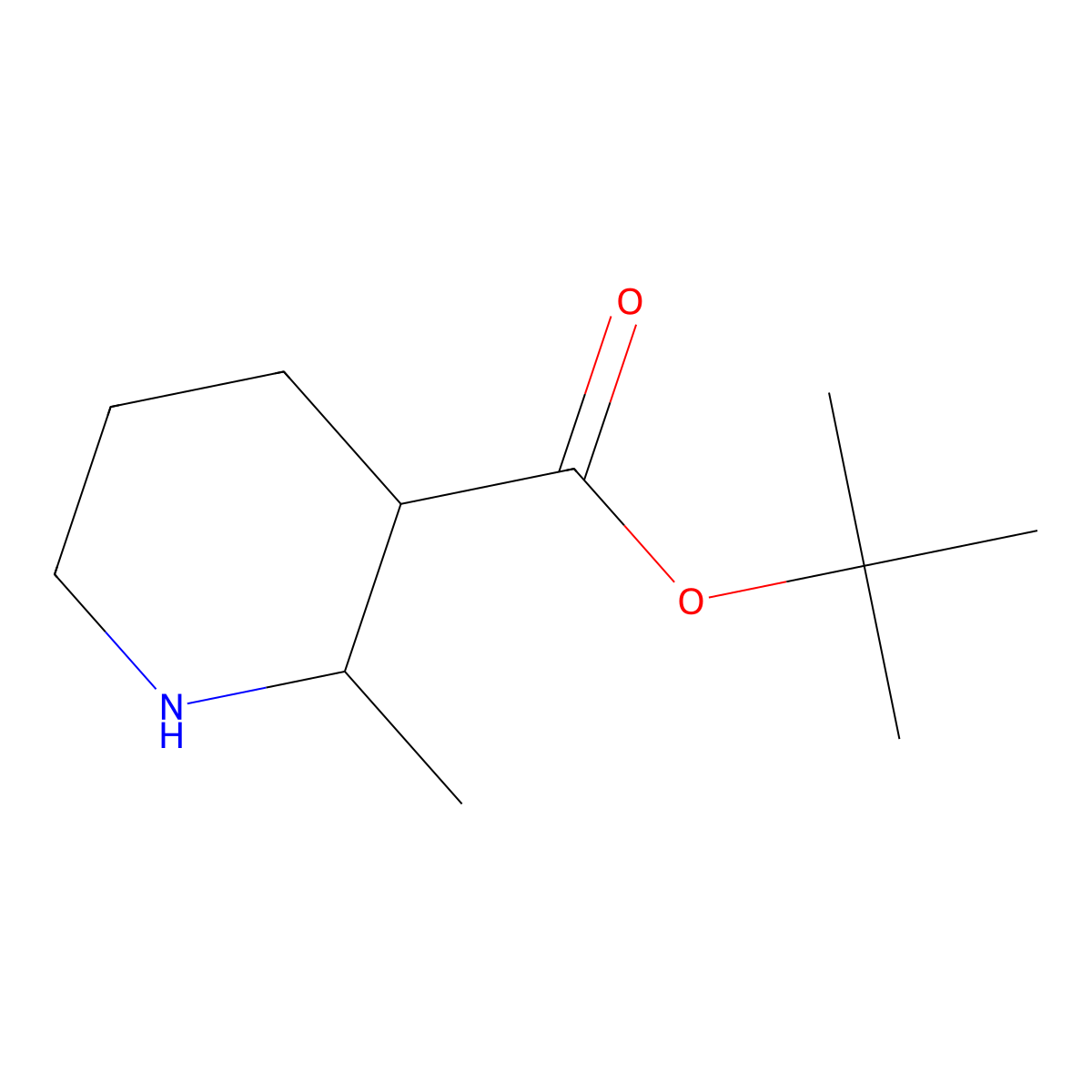 Tert-butyl 2-methylpiperidine-3-carboxylate molecular structure, CAS 1856659-10-3