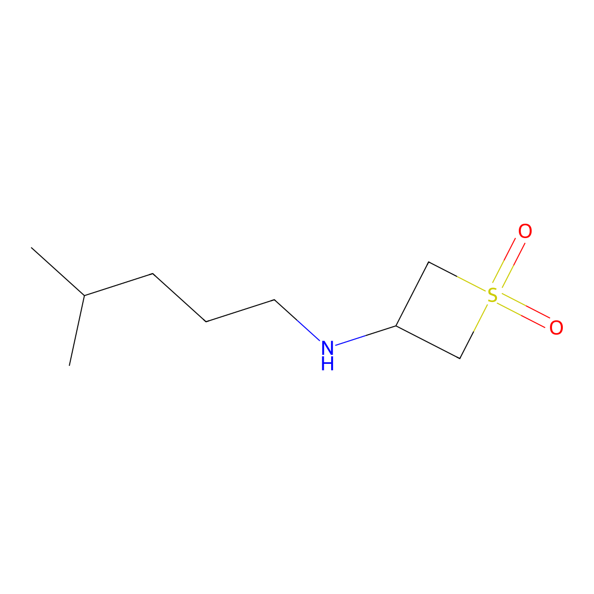 3-((4-Methylpentyl)amino)thietane 1,1-dioxide molecular structure, CAS 1856689-99-0