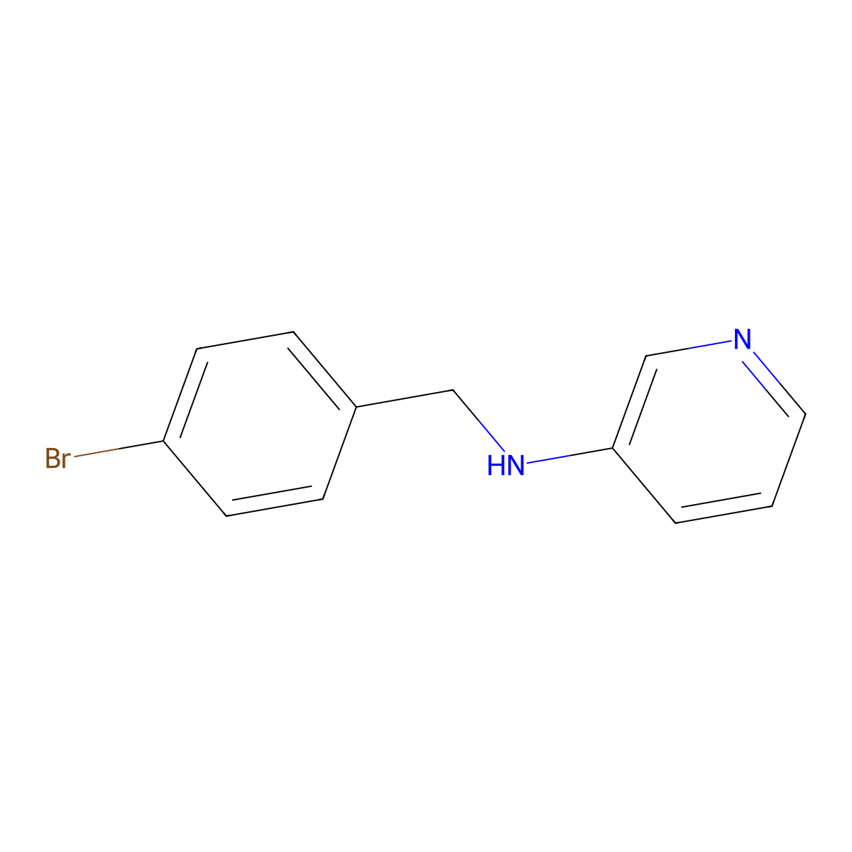 N-[(4-bromophenyl)methyl]pyridin-3-amine molecular structure, CAS 185669-65-2