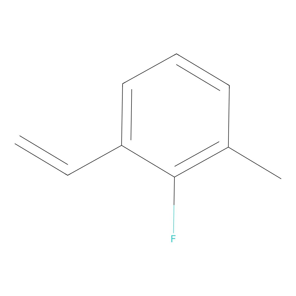 1-Ethenyl-2-fluoro-3-methylbenzene molecular structure, CAS 1856704-58-9