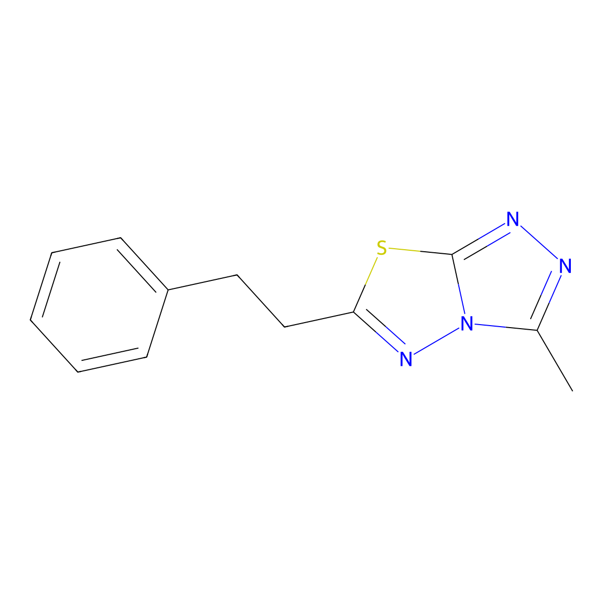 3-Methyl-6-(2-phenylethyl)[1,2,4]triazolo[3,4-b][1,3,4]thiadiazole molecular structure, CAS 185671-63-0