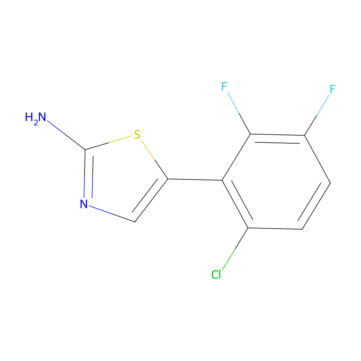 5-(6-Chloro-2,3-difluorophenyl)thiazol-2-amine molecular structure, CAS 1856762-50-9