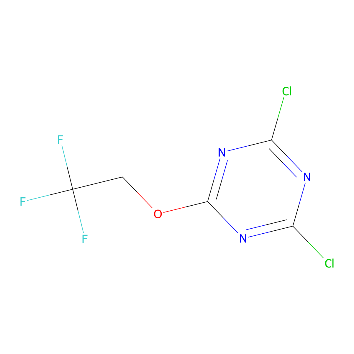 2,4-Dichloro-6-(2,2,2-trifluoroethoxy)-1,3,5-triazine molecular structure, CAS 185677-00-3