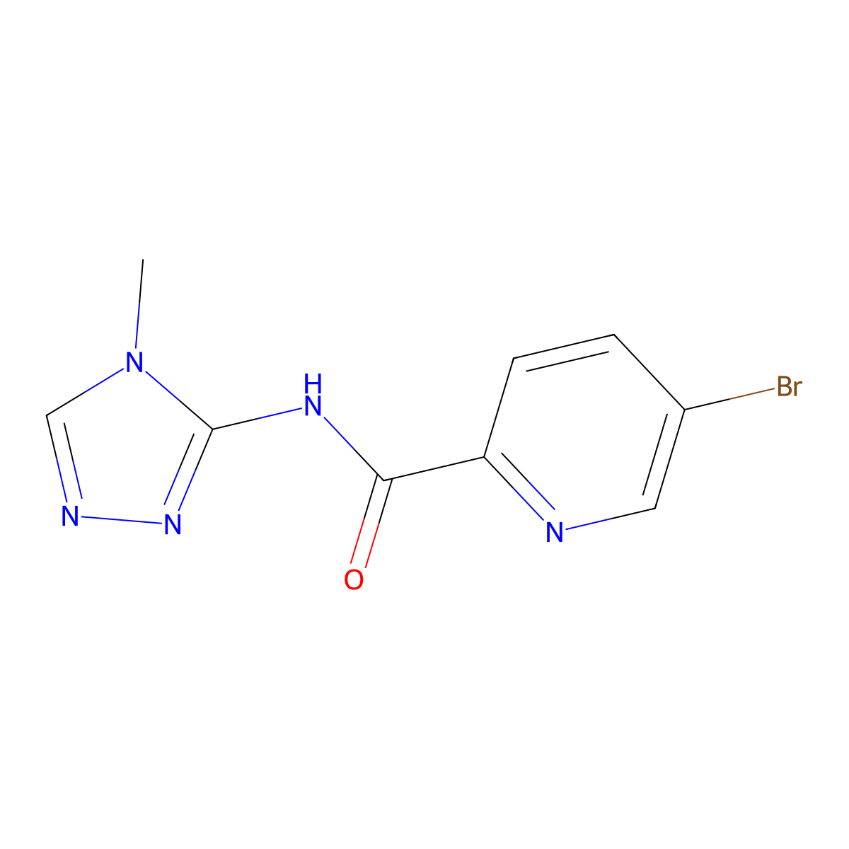 5-bromo-N-(4-methyl-4H-1,2,4-triazol-3-yl)pyridine-2-carboxamide molecular structure, CAS 1856778-43-2
