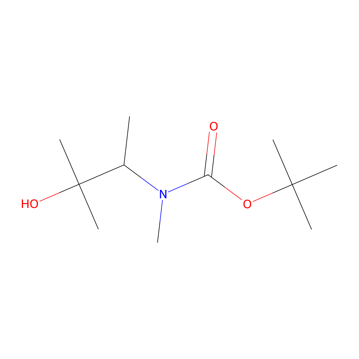 tert-butyl N-(3-hydroxy-3-methylbutan-2-yl)-N-methylcarbamate molecular structure, CAS 1856787-47-7