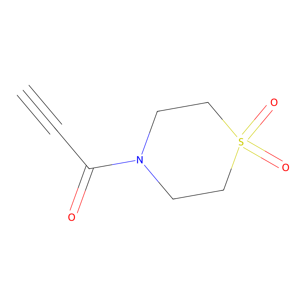 4-(Prop-2-ynoyl)-1lambda6-thiomorpholine-1,1-dione molecular structure, CAS 1856821-85-6