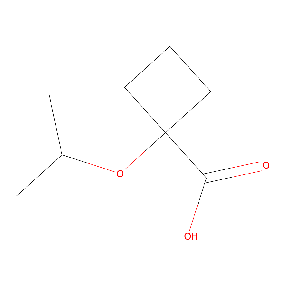 1-(Propan-2-yloxy)cyclobutane-1-carboxylic acid molecular structure, CAS 1856844-90-0