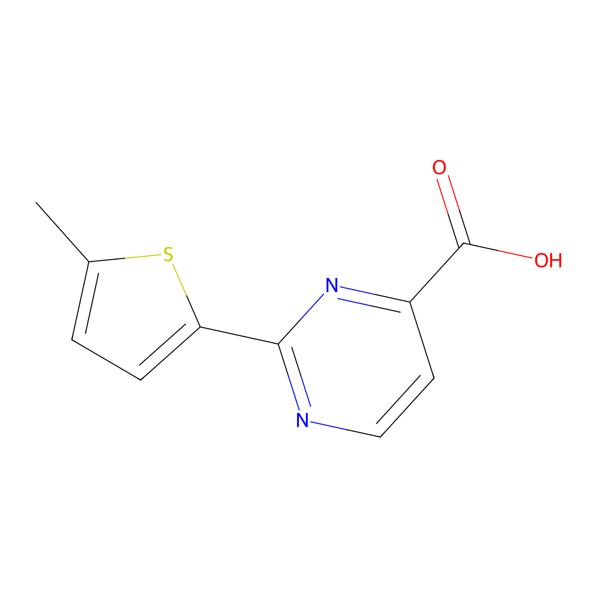 2-(5-Methylthiophen-2-yl)pyrimidine-4-carboxylic acid molecular structure, CAS 1856846-07-5