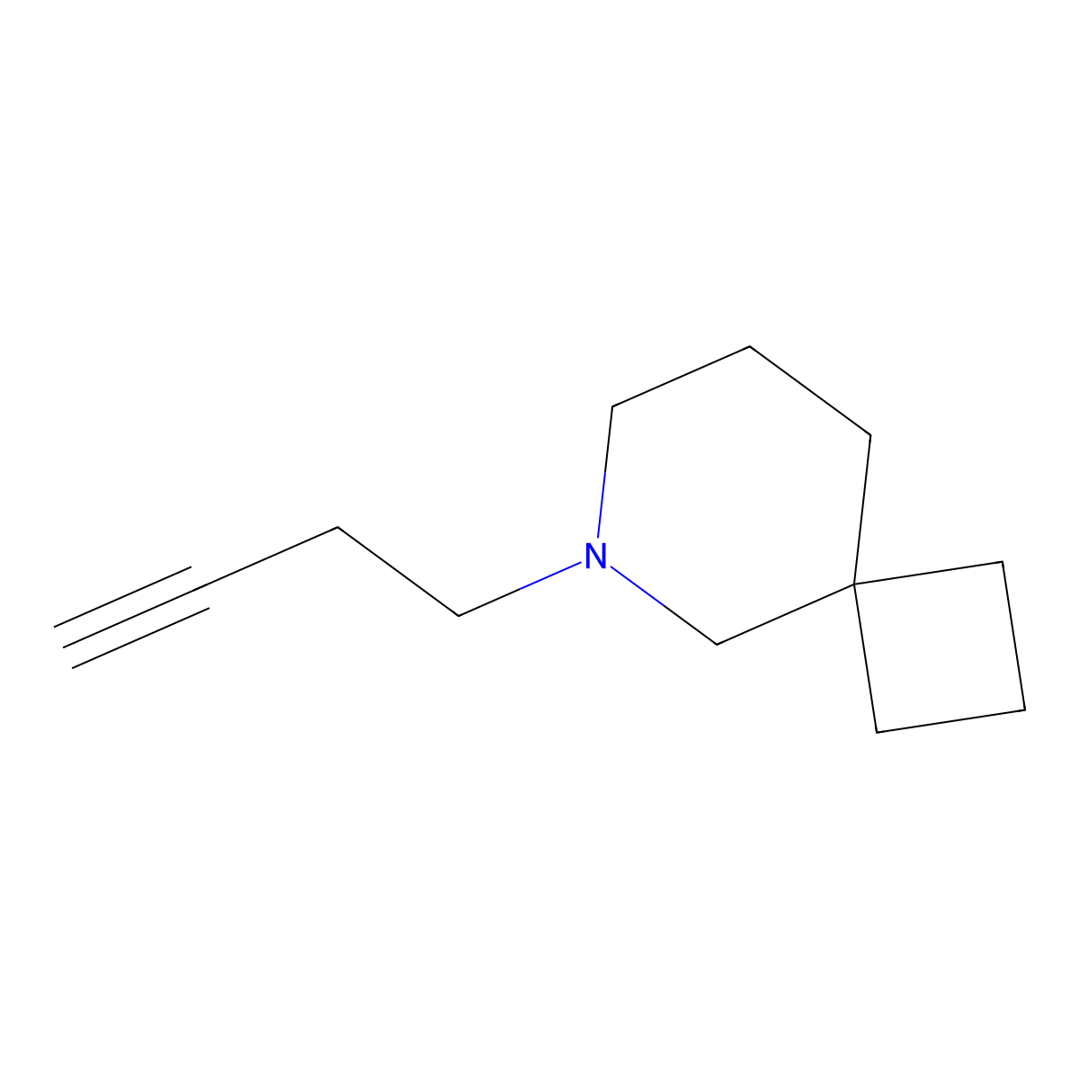 6-(But-3-yn-1-yl)-6-azaspiro(3.5)nonane molecular structure, CAS 1856854-20-0