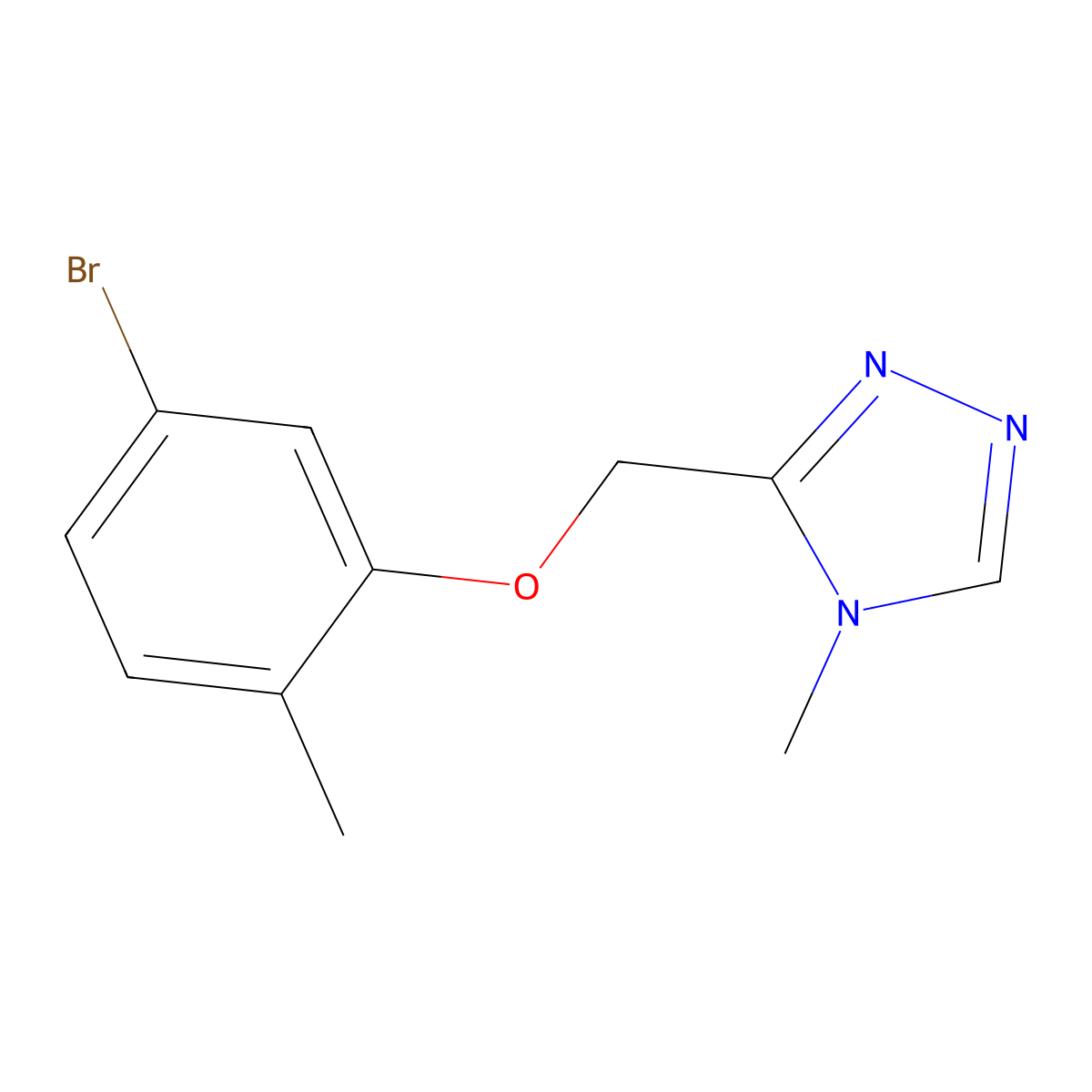 3-[(5-bromo-2-methylphenoxy)methyl]-4-methyl-4H-1,2,4-triazole molecular structure, CAS 1856896-39-3