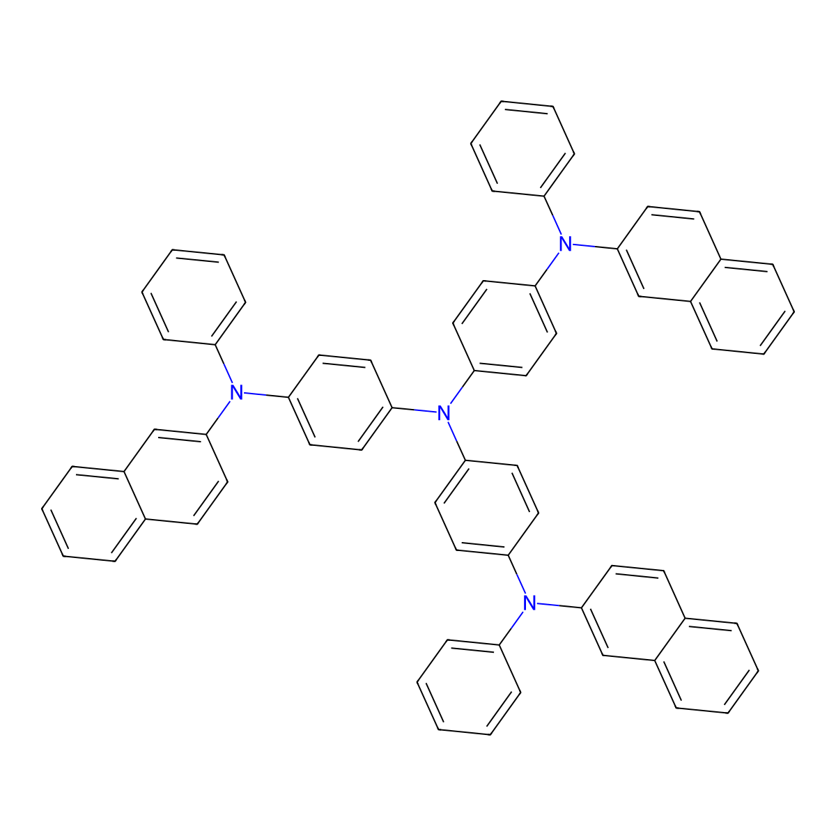 4,4',4''-Tris[2-naphthyl(phenyl)amino]triphenylamine molecular structure, CAS 185690-41-9