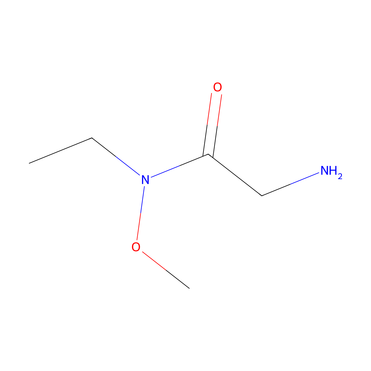 2-amino-N-ethyl-N-methoxyacetamide molecular structure, CAS 1856912-85-0