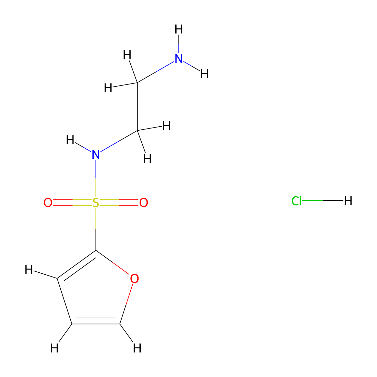 N-(2-aminoethyl)furan-2-sulfonamide hydrochloride molecular structure, CAS 1856914-08-3