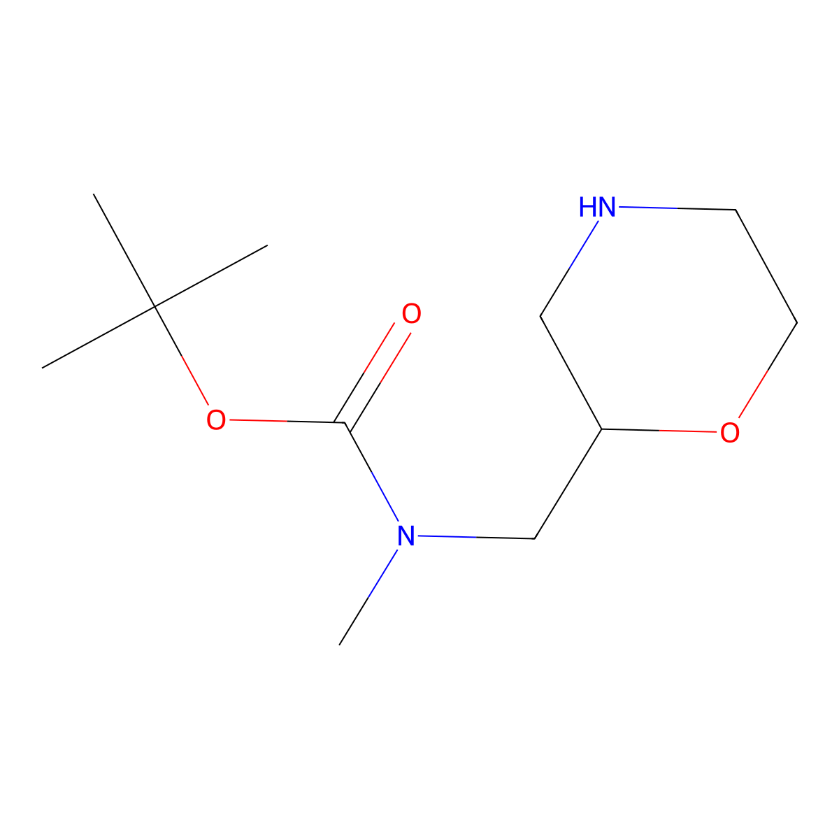 tert-butyl N-methyl-N-[(morpholin-2-yl)methyl]carbamate molecular structure, CAS 185692-04-0
