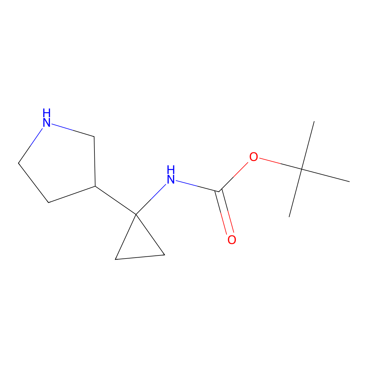 1-(Boc-amino)-(pyrrolidin-3-YL)-cyclopropane molecular structure, CAS 185693-07-6