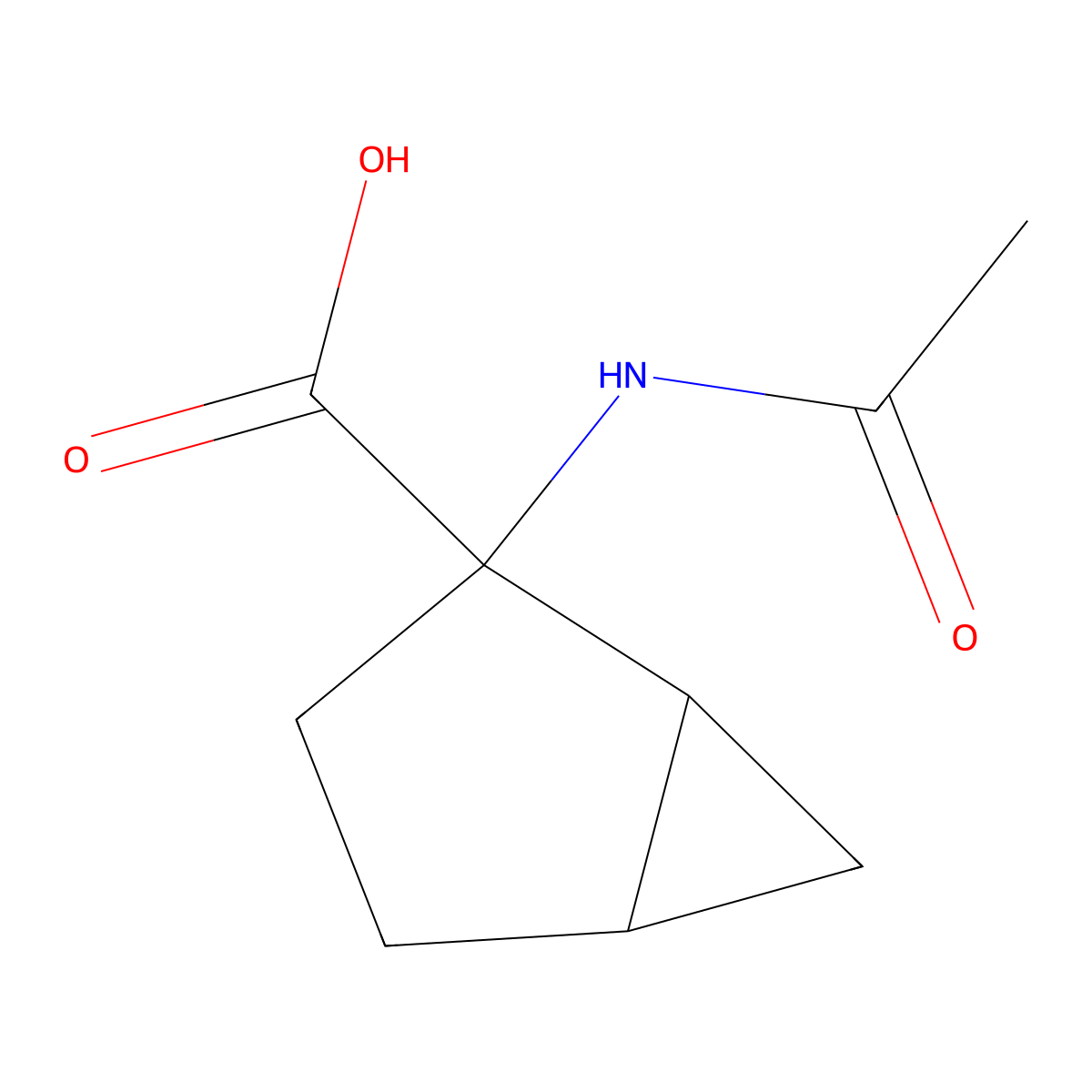 2-Acetamidobicyclo[3.1.0]hexane-2-carboxylic acid molecular structure, CAS 1856974-37-2