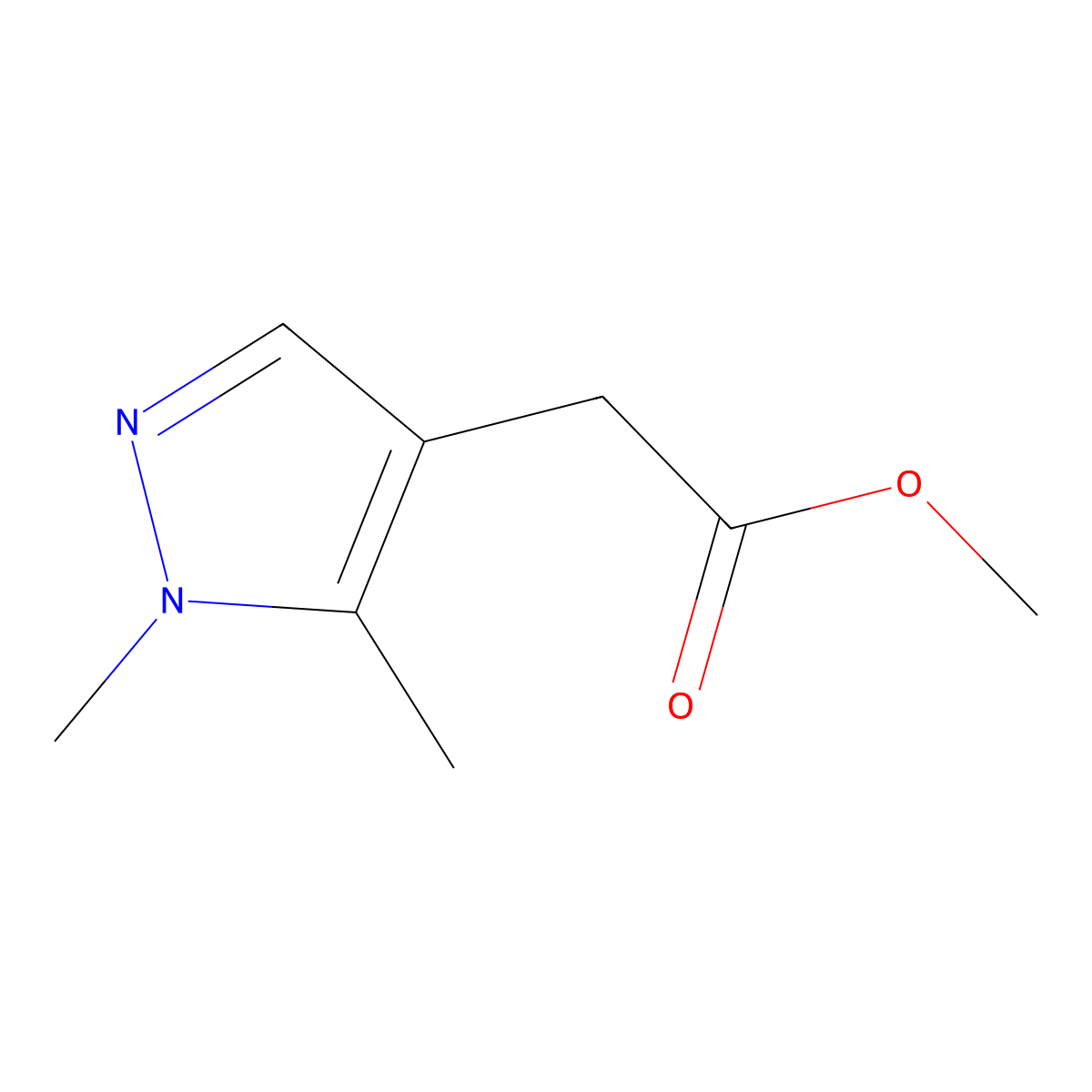 Methyl 2-(1,5-dimethyl-1H-pyrazol-4-yl)acetate molecular structure, CAS 1856974-56-5