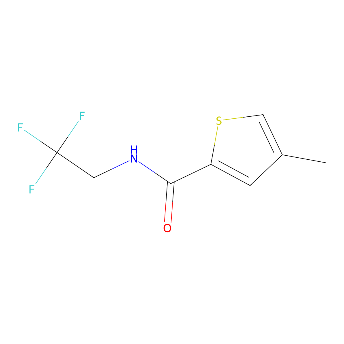4-Methyl-N-(2,2,2-trifluoroethyl)thiophene-2-carboxamide molecular structure, CAS 1856985-06-2