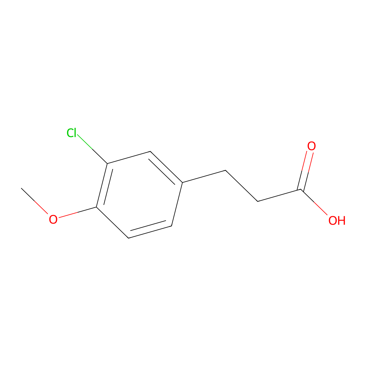 3-(3-Chloro-4-methoxyphenyl)propionic acid molecular structure, CAS 1857-56-3