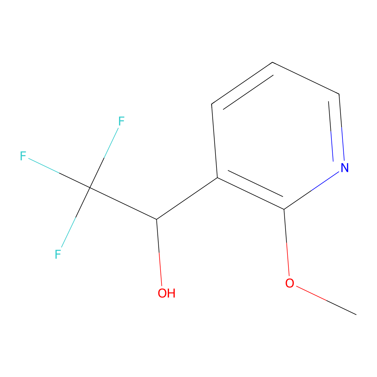 2,2,2-Trifluoro-1-(2-methoxypyridin-3-yl)ethan-1-ol molecular structure, CAS 1857012-60-2