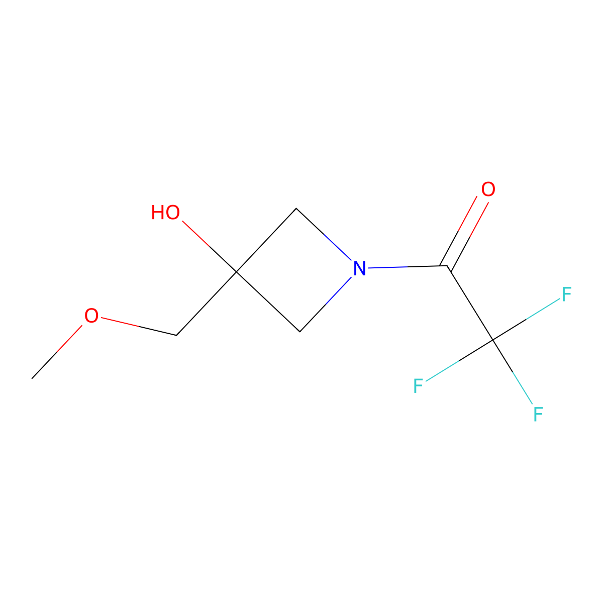 2,2,2-Trifluoro-1-[3-hydroxy-3-(methoxymethyl)azetidin-1-yl]ethan-1-one molecular structure, CAS 1857035-40-5
