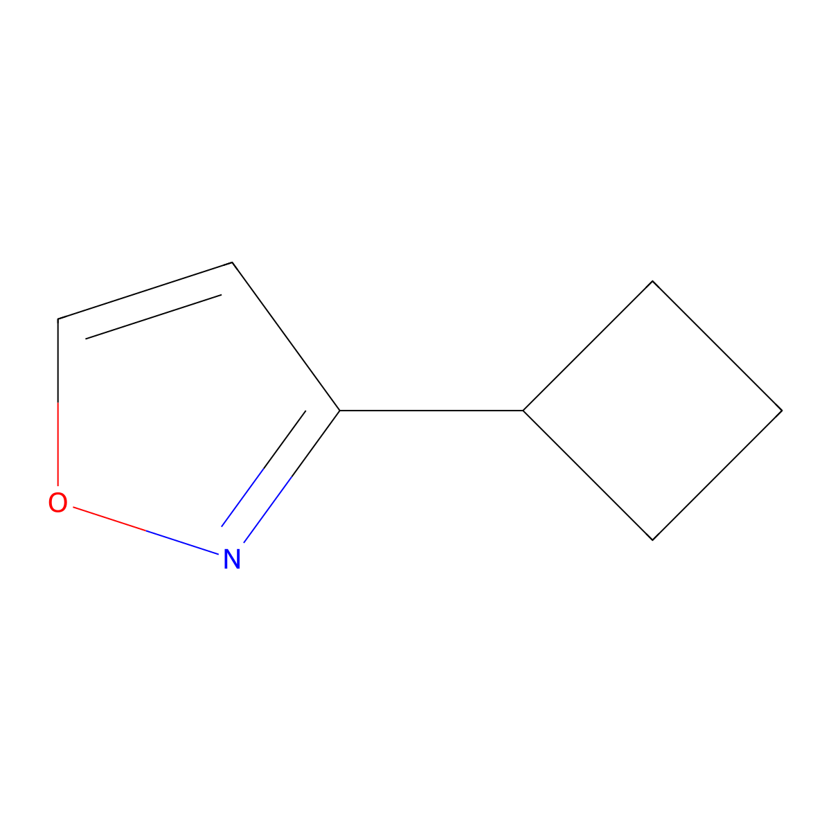 3-Cyclobutyl-1,2-oxazole molecular structure, CAS 1857042-45-5