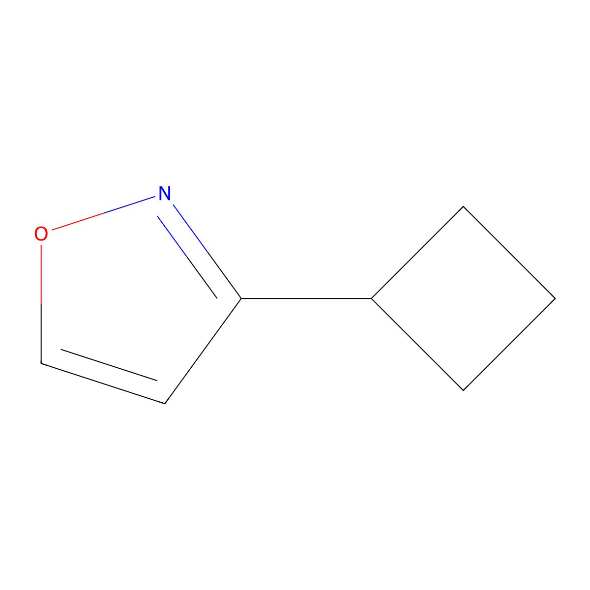 3-Cyclobutyl-1,2-oxazole molecular structure, CAS 1857042-45-5