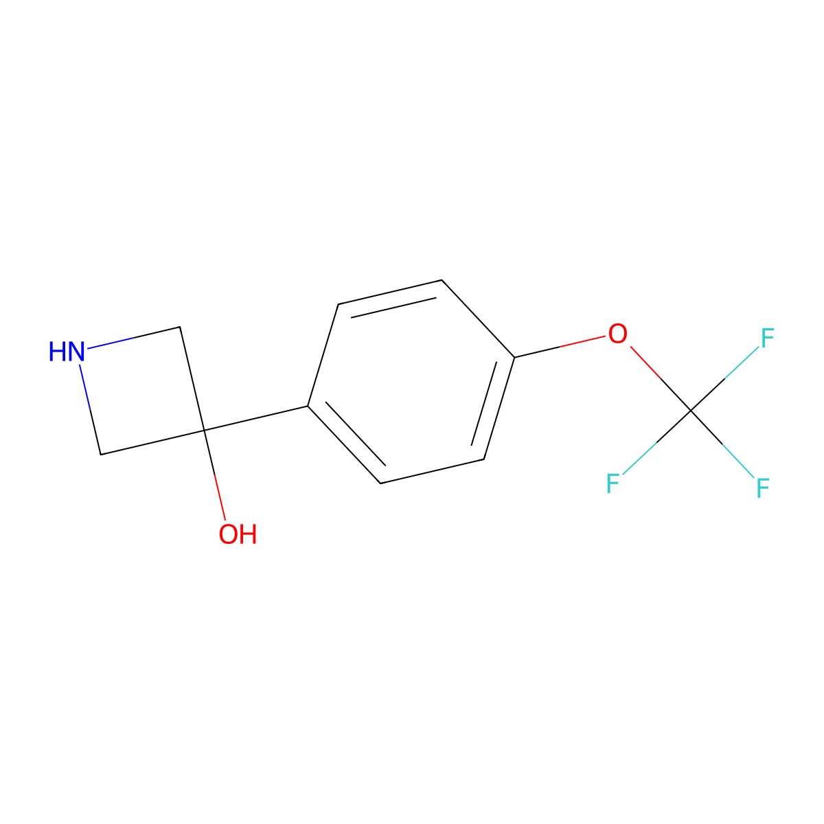 3-[4-(Trifluoromethoxy)phenyl]azetidin-3-ol molecular structure, CAS 1857054-35-3