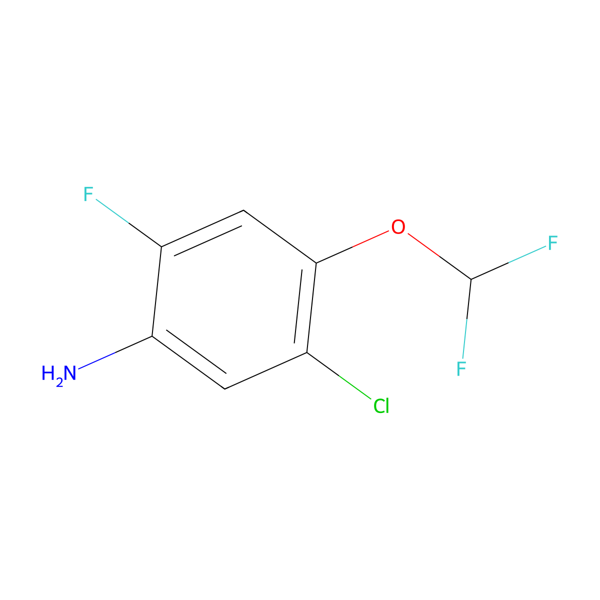 5-Chloro-4-(difluoromethoxy)-2-fluoroaniline molecular structure, CAS 1857091-13-4