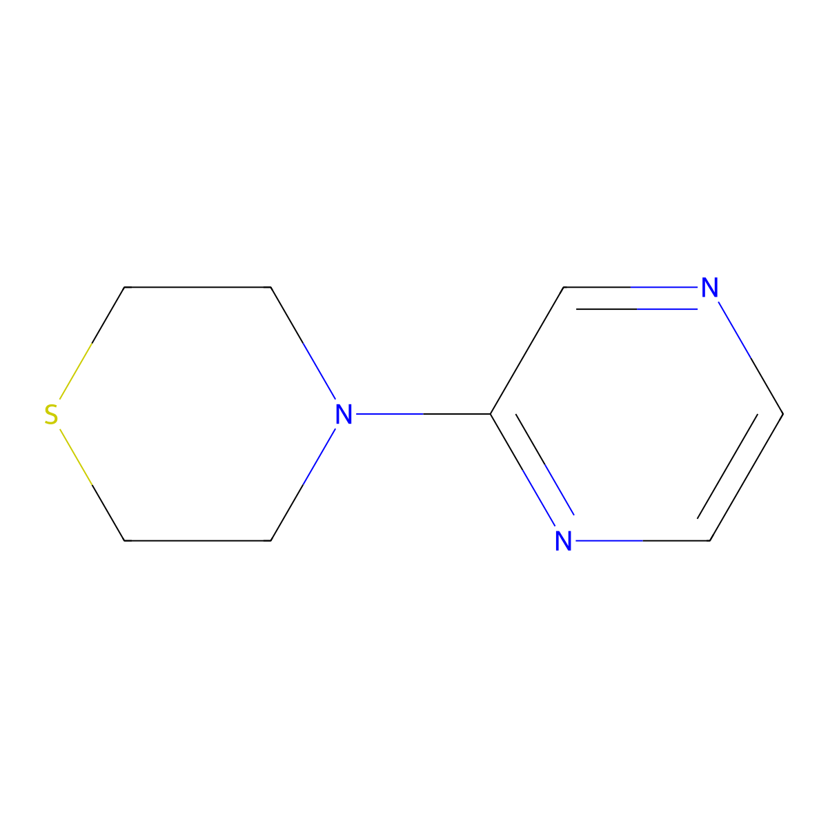 4-(Pyrazin-2-yl)thiomorpholine molecular structure, CAS 1857121-42-6