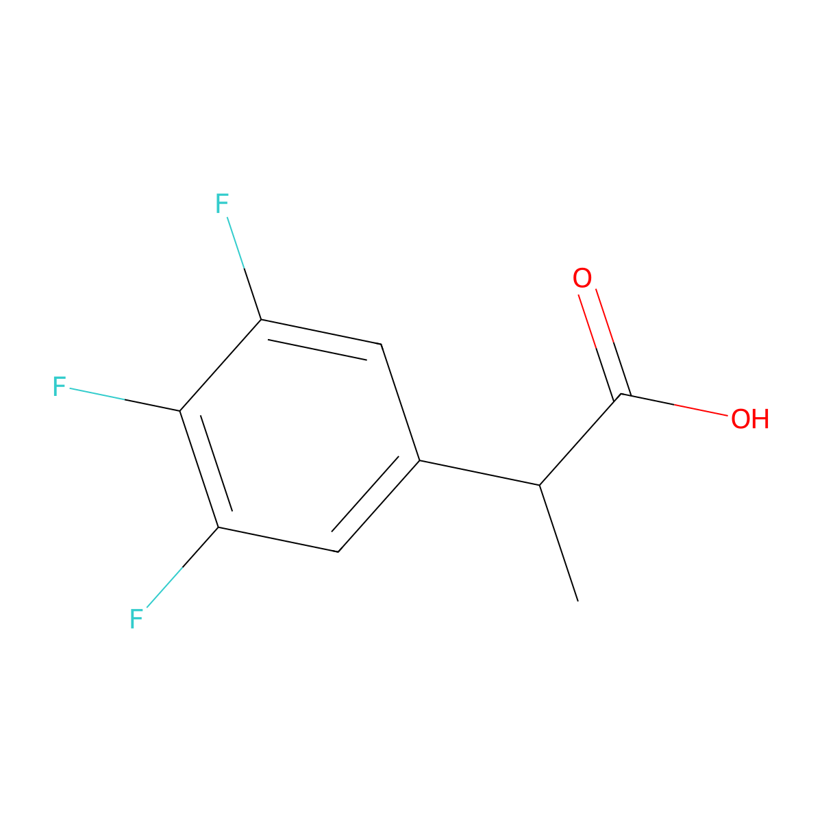 2-(3,4,5-Trifluorophenyl)propanoic acid molecular structure, CAS 1857149-47-3