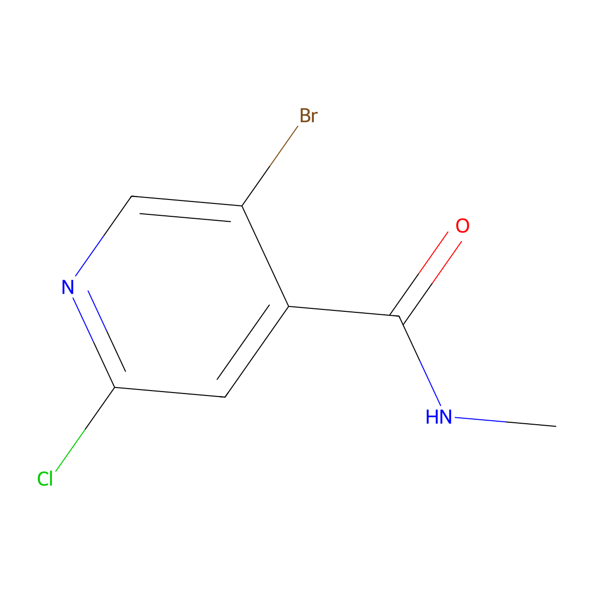 5-Bromo-2-chloro-N-methylisonicotinamide molecular structure, CAS 1857172-64-5