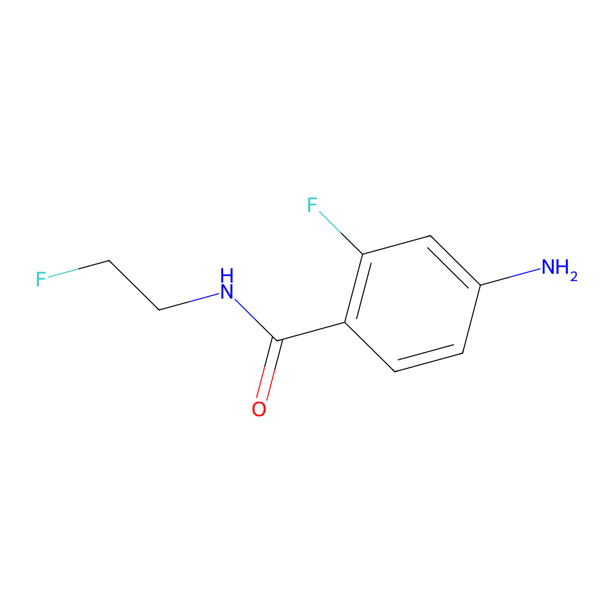 4-Amino-2-fluoro-N-(2-fluoroethyl)benzamide molecular structure, CAS 1857178-98-3