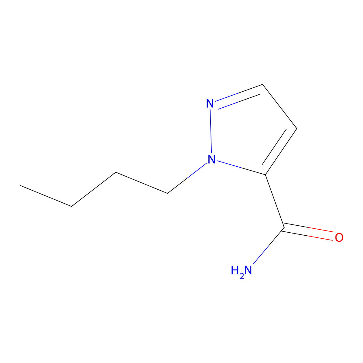 1-Butyl-1H-pyrazole-5-carboxamide molecular structure, CAS 1857222-31-1
