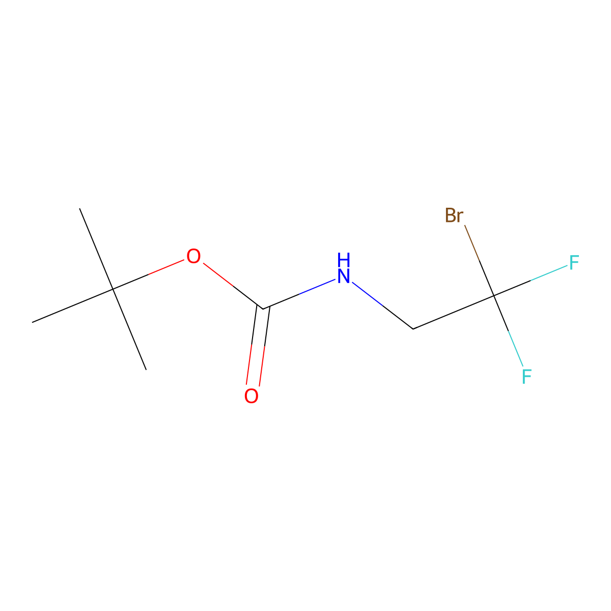 tert-butyl N-(2-bromo-2,2-difluoroethyl)carbamate molecular structure, CAS 1857222-37-7