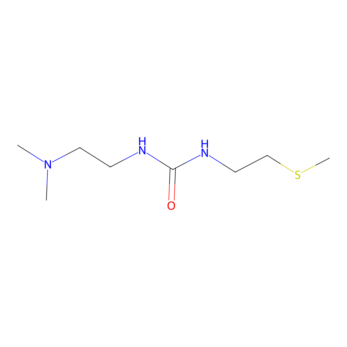 3-[2-(Dimethylamino)ethyl]-1-[2-(methylsulfanyl)ethyl]urea molecular structure, CAS 1857236-85-1