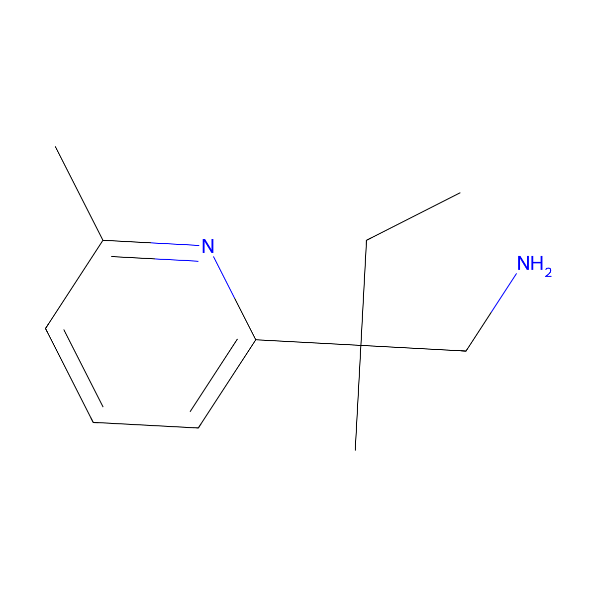 2-Methyl-2-(6-methylpyridin-2-yl)butan-1-amine molecular structure, CAS 1857251-61-6