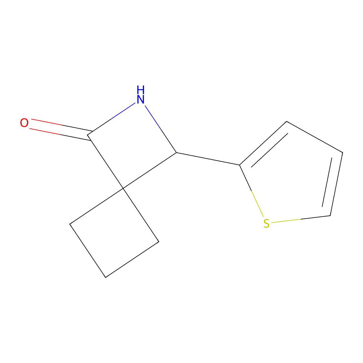 3-(Thiophen-2-yl)-2-azaspiro[3.3]heptan-1-one molecular structure, CAS 1857256-49-5