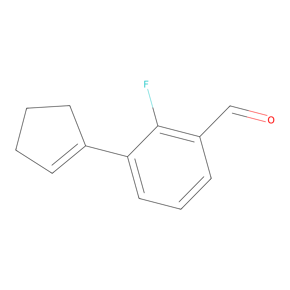 3-(1-Cyclopenten-1-yl)-2-fluorobenzaldehyde molecular structure, CAS 1857262-64-6