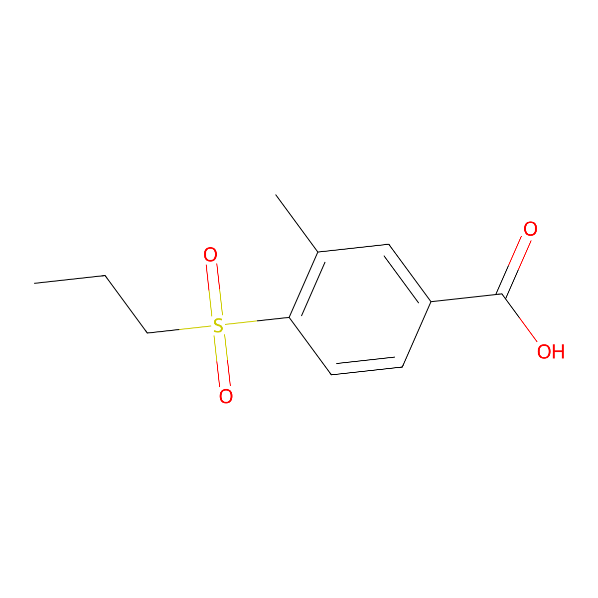 3-Methyl-4-(propane-1-sulfonyl)-benzoic acid molecular structure, CAS 1857293-46-9