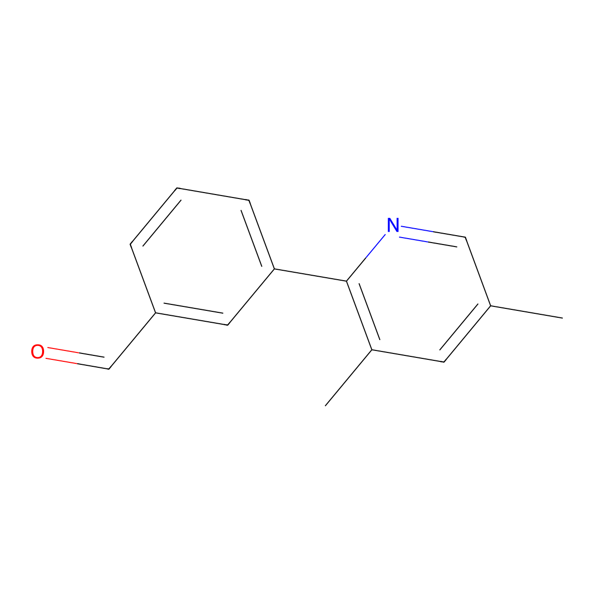 3-(3,5-Dimethyl-2-pyridinyl)benzaldehyde molecular structure, CAS 1857295-64-7