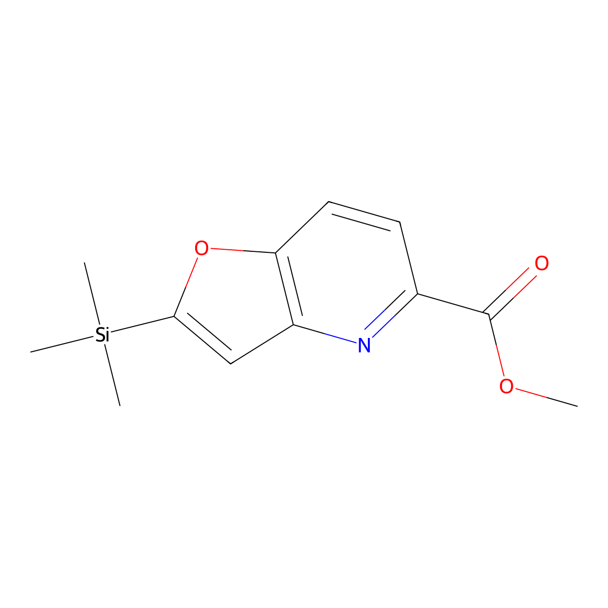 Methyl 2-(trimethylsilyl)furo[3,2-b]pyridine-5-carboxylate molecular structure, CAS 1857322-91-8