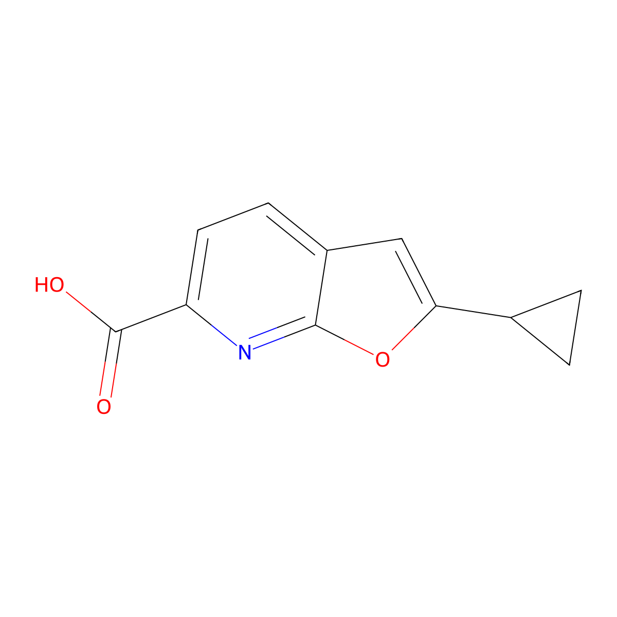 2-Cyclopropylfuro[2,3-b]pyridine-6-carboxylic acid molecular structure, CAS 1857323-15-9