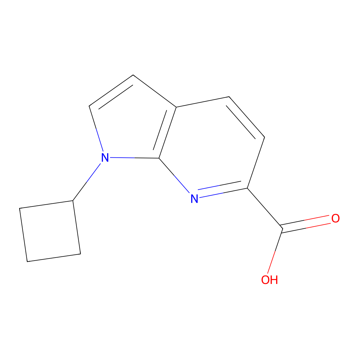 1-Cyclobutyl-1H-pyrrolo[2,3-b]pyridine-6-carboxylic acid molecular structure, CAS 1857323-30-8
