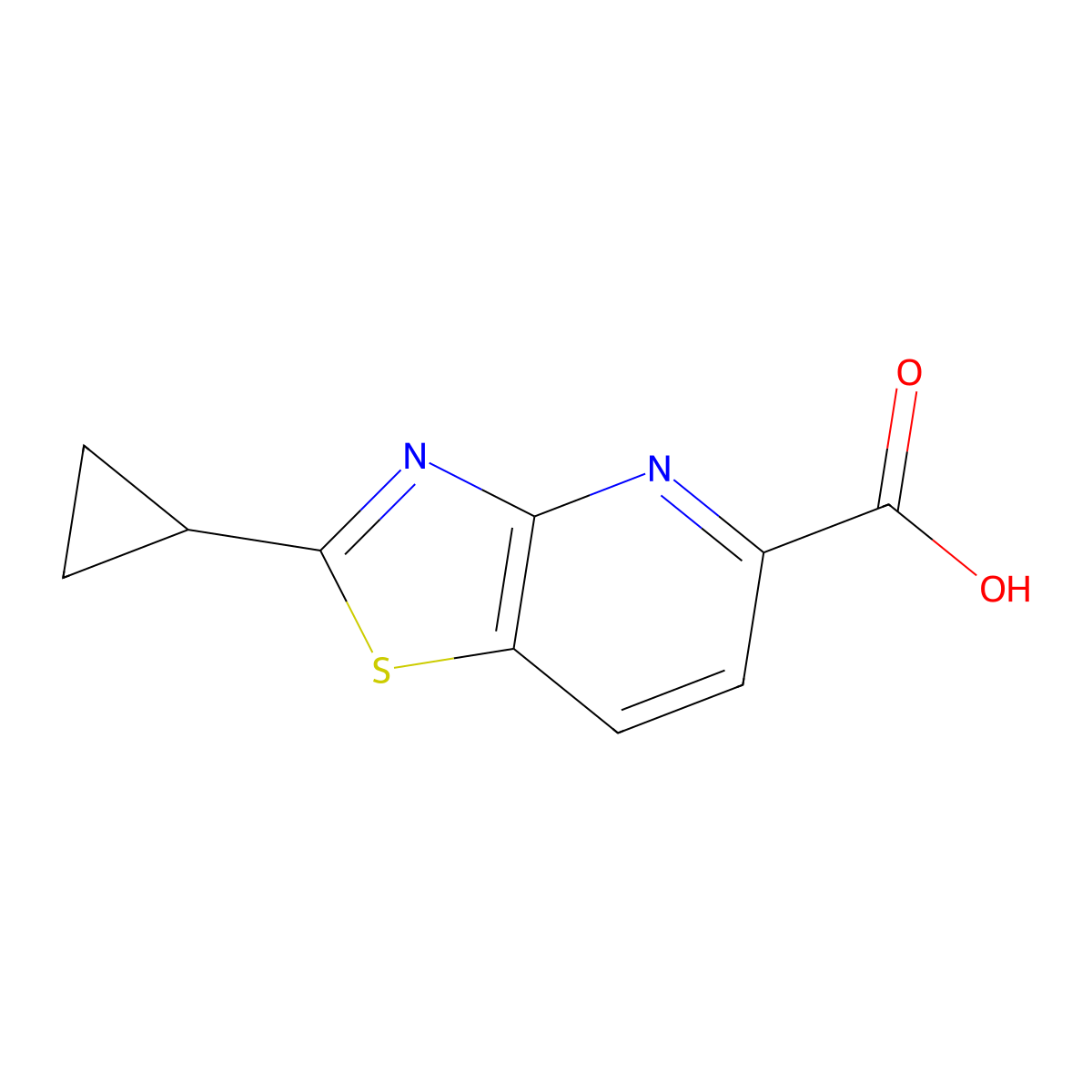 2-Cyclopropylthiazolo[4,5-B]pyridine-5-carboxylic acid molecular structure, CAS 1857323-35-3
