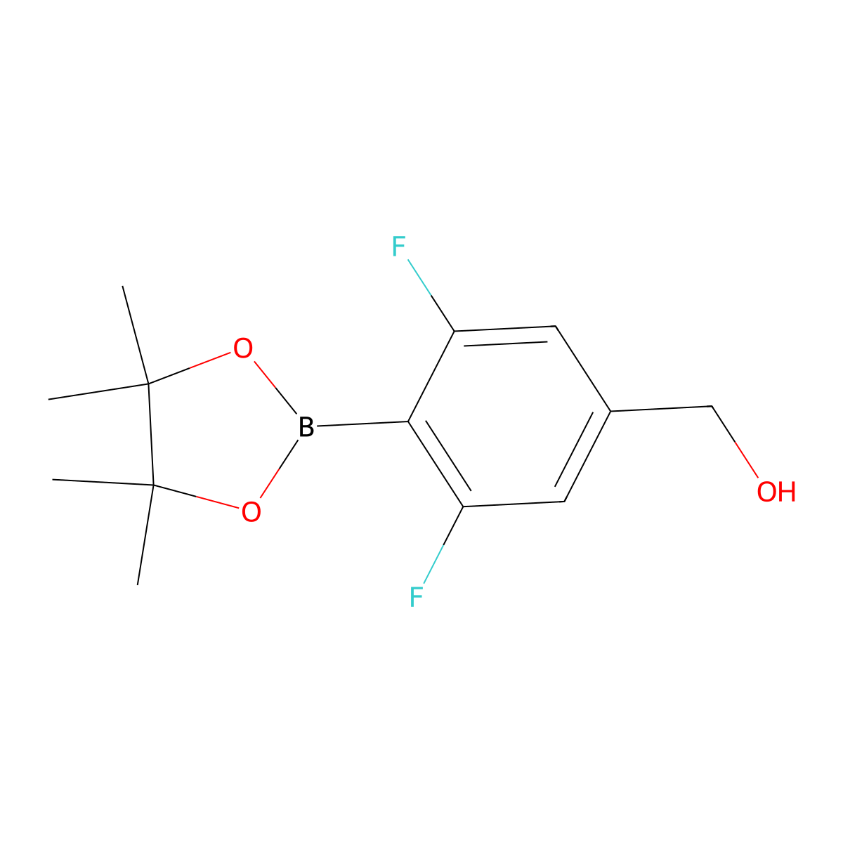 (3,5-Difluoro-4-(4,4,5,5-tetramethyl-1,3,2-dioxaborolan-2-YL)phenyl)methanol molecular structure, CAS 1857323-39-7