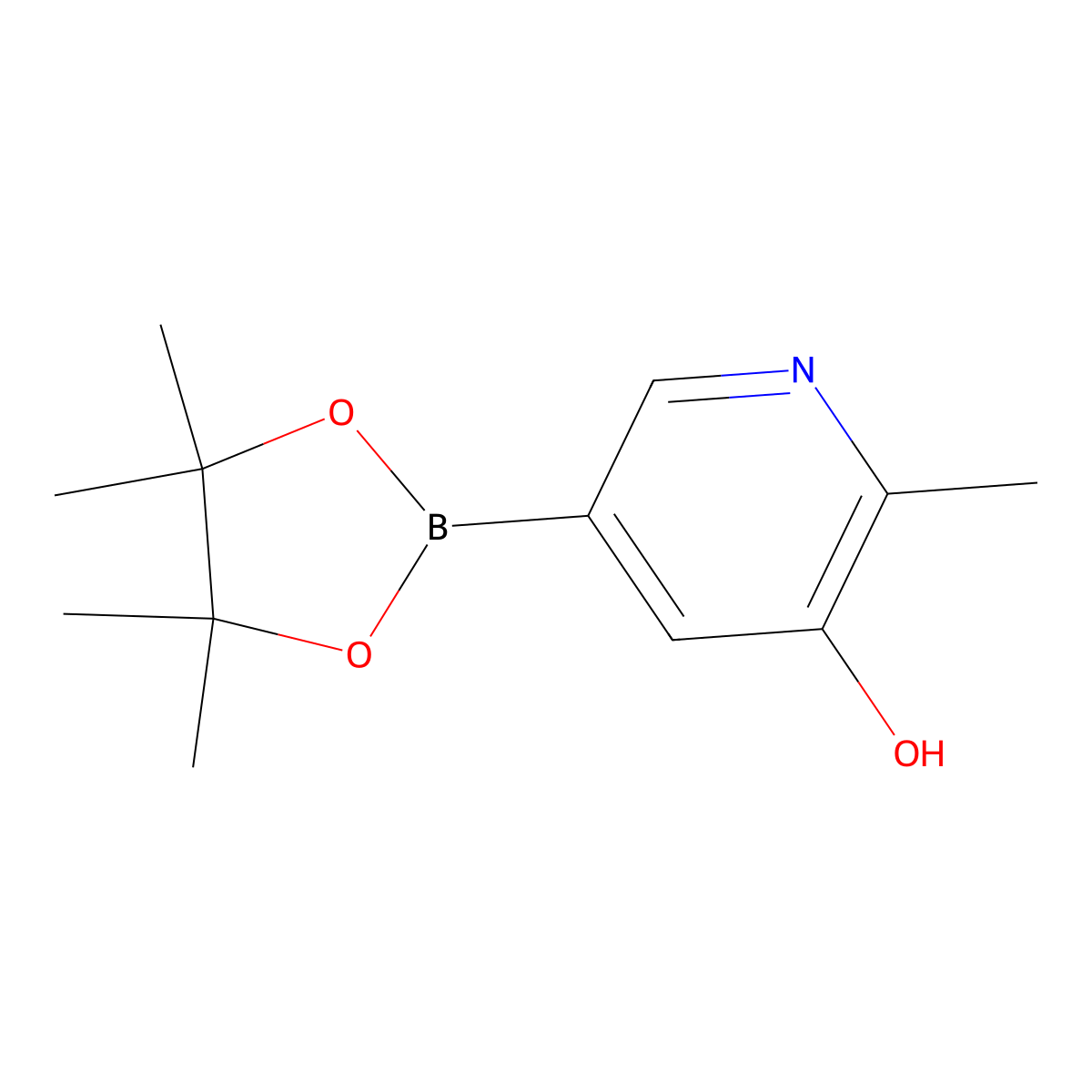 2-Methyl-5-(4,4,5,5-tetramethyl-1,3,2-dioxaborolan-2-yl)pyridin-3-ol molecular structure, CAS 1857348-86-7